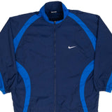 Vintage Nike Big Swoosh Blue Windbreaker Jacket 1990S Size Large Youth (14-16)