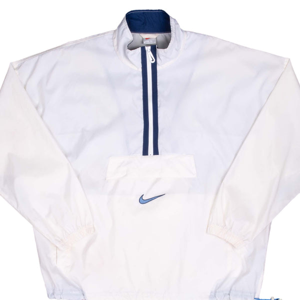 Vintage Nike Big Swoosh White Pullover Windbreaker Jacket 2000S Large