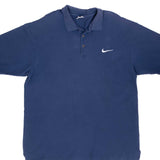 Vintage Nike Classic Swoosh Blue Polo Shirt 1990S Size Large