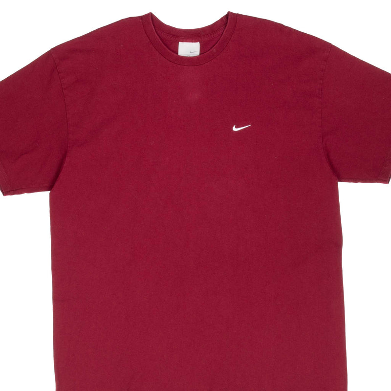 Vintage Nike Classic Swoosh Burgundy Tee Shirt 2000S XL