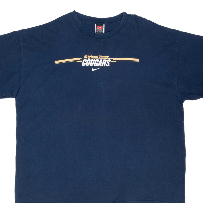 Vintage Nike Ncaa Brigham Young Cougars Navy 1990S Tee Shirt 2XL