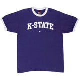 Vintage Nike Ncaa Kansas State Ringer Purple Tee Shirt 1990S Medium