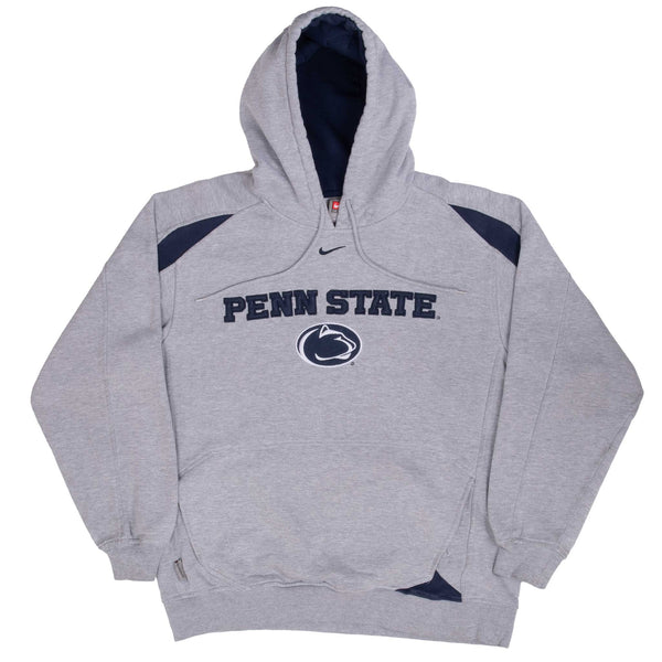 Vintage Nike Ncaa Penn State Grey Hoodie Sweatshirt 2000S Size Small