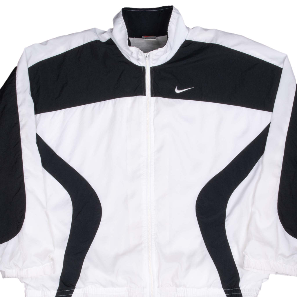 Vintage Nike Swoosh Black And White Windbreaker Jacket 1990S Size Large