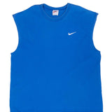 Vintage Nike Classic Swoosh Blue Tank Top Tee Shirt 1990S Size XL Made In USA