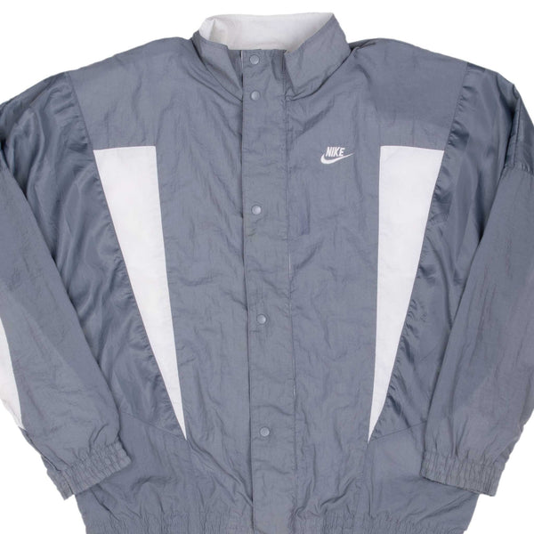 Vintage Nike Swoosh Grey Windbreaker Jacket Late 1980S Size XL