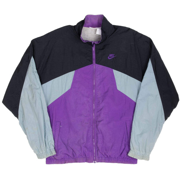 Vintage Nike Swoosh Purple Windbreaker Jacket Late 1980S Size Large