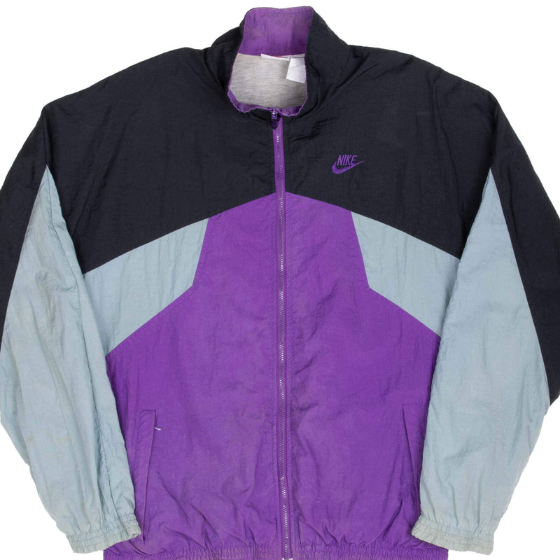 Vintage Nike Swoosh Purple Windbreaker Jacket Late 1980S Size Large