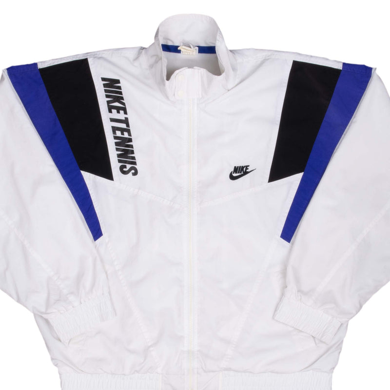 Vintage Nike Tennis White Windbreaker Jacket 1990S Size Large