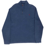 Vintage Polo Ralph Lauren Blue Quarter 1/4 Zip Sweater Size Large