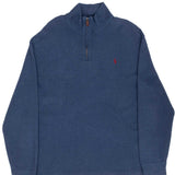 Vintage Polo Ralph Lauren Blue Quarter 1/4 Zip Sweater Size Large