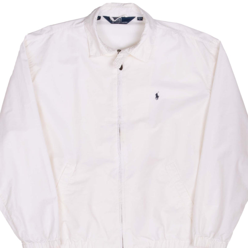 Vintage Polo Ralph Lauren White Harrington Golf Jacket Size Large