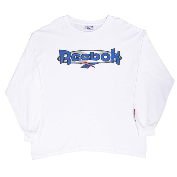 Vintage Reebok Spellout 1990S Long Sleeve Tee Shirt Size XL Made In Usa