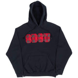 Vintage San Diego State University SDSU Black Hoodie Sweatshirt 1990S Size Large Made In Usa