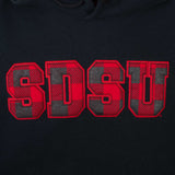 Vintage San Diego State University SDSU Black Hoodie Sweatshirt 1990S Size Large Made In Usa