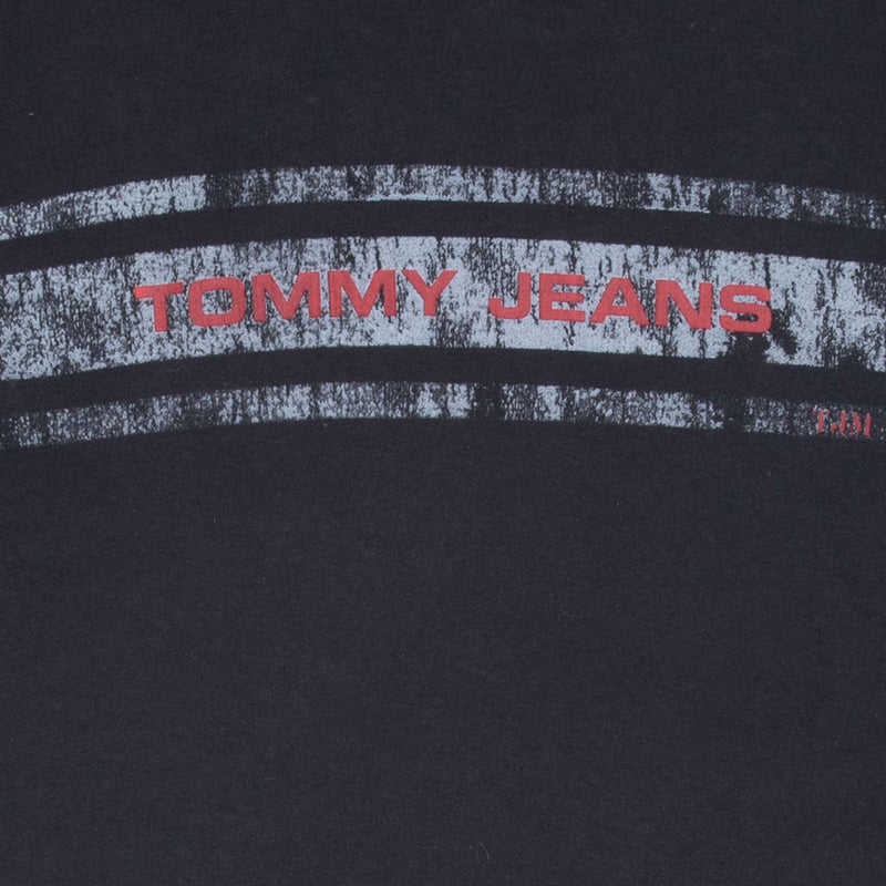 Vintage Tommy Hilfiger Spellout Black Tee Shirt 2000S Size Medium