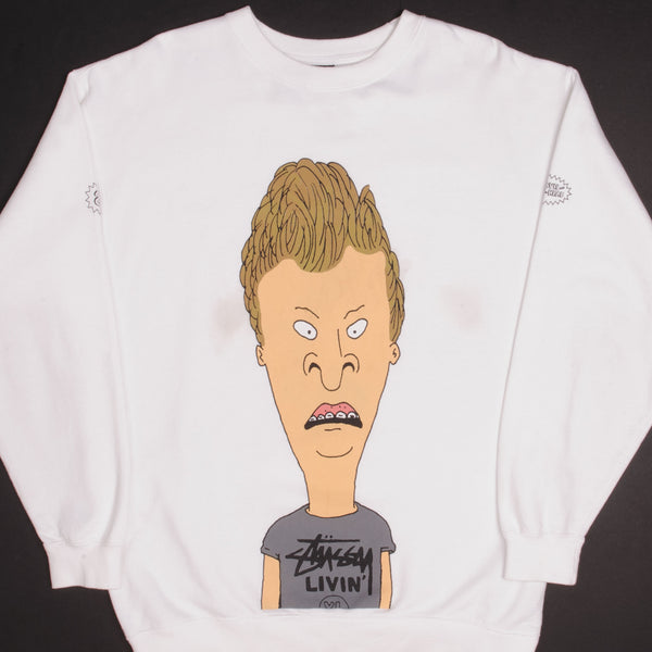 復古 STUSSY X BEAVIS &amp; BUTT HEAD 衛衣，中號，美國製造