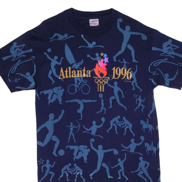 Vintage Atlanta Olympics 1996 Tee Shirt Size L With Single Stitch Sleeves Made In USA