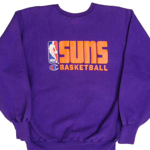 Vintage NBA Purple Phoenix Suns Reverse Weave Champion Sweatshirt 1990S Size Xl Made In USA