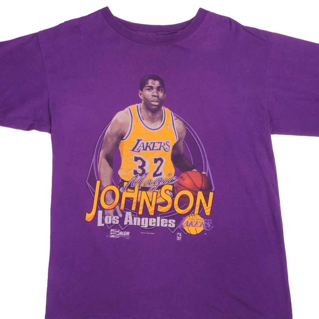 Vintage Magic Johnson Los Angeles Lakers T Shirt Made in USA Single Stitch  M/L