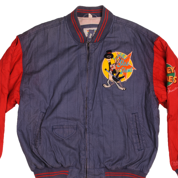 Warner Bros., Jackets & Coats, Bugs Bunny Looney Tunes Vintage 9s 00 Silk  Bomber Jacket Size Large