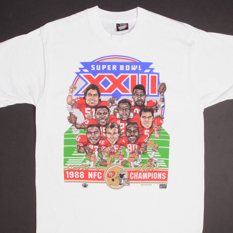 VINTAGE NFL SAN FRANCISCO 49ERS SUPER BOWL CHAMPS 1988 TEE SHIRT MEDIUM MADE USA