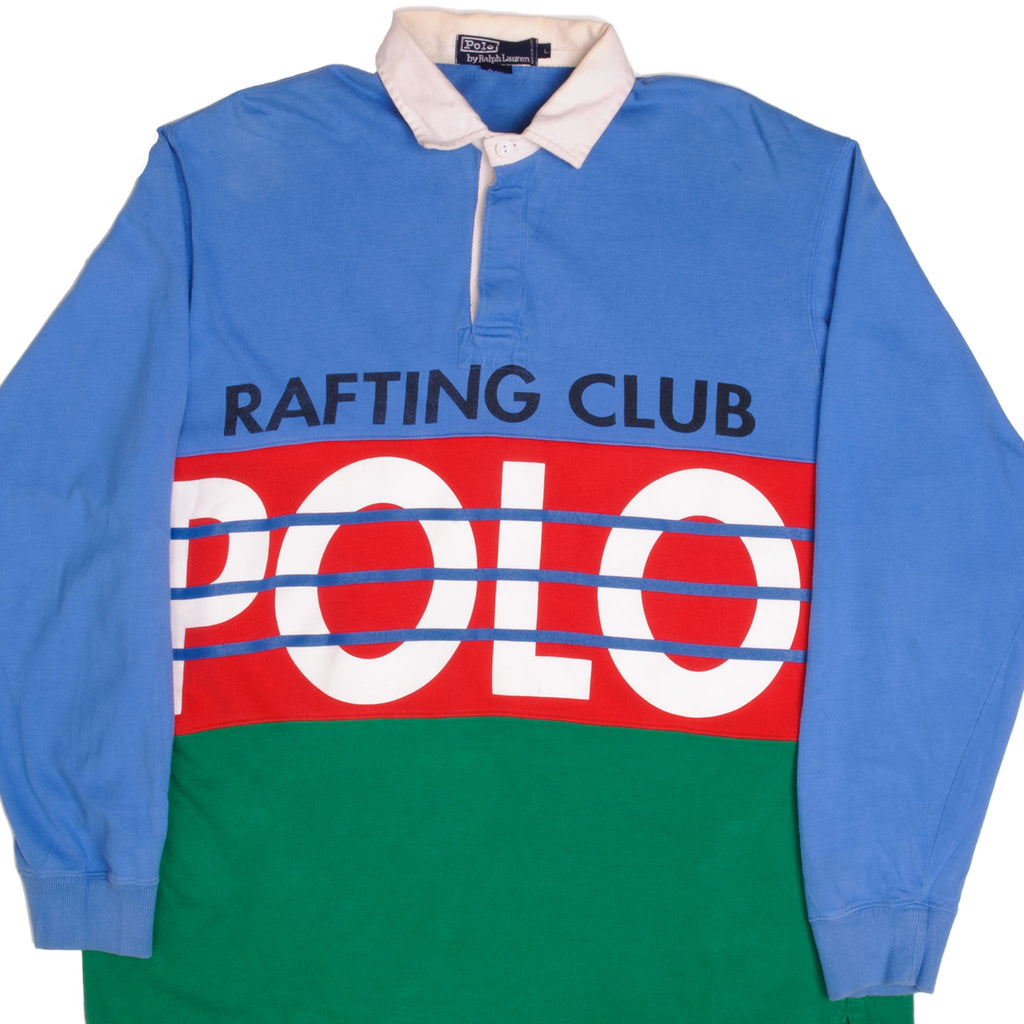 VINTAGE POLO RALPH LAUREN RAFTING CLUB RUGBY POLO 1990S LARGE
