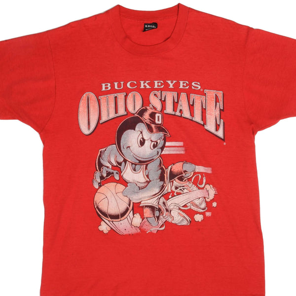 Vintage Ohio State Buckeyes Basketball Tee Shirt 1990S Size Large Made In USA With Single Stitch Sleeves