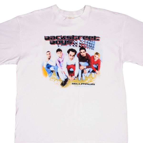 Vintage Back Street Boys With Nick Carter, Howie Dorough, AJ McLean, and cousins Brian Littrell and Kevin Richardson Millennium Tour Winterland Tee Shirt 1999 2000 Size XL