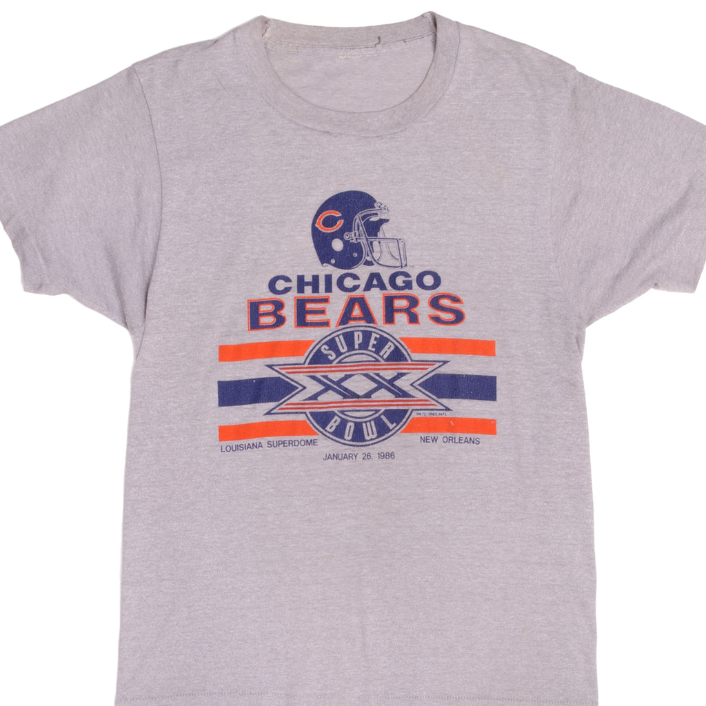 VINTAGE NFL CHICAGO BEARS SUPER BOWL TEE SHIRT EARLY 1986 SIZE