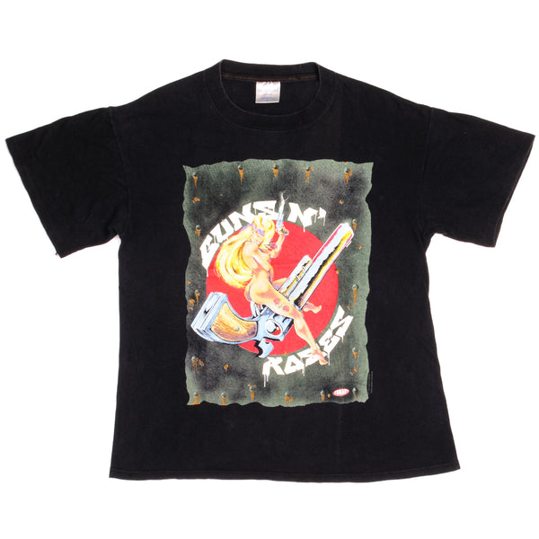 CAMISETA VINTAGE CONCIERTO DE GUNS N' ROSES BROCKUM 1992 TALLA GRANDE FABRICADA EN EE. UU.