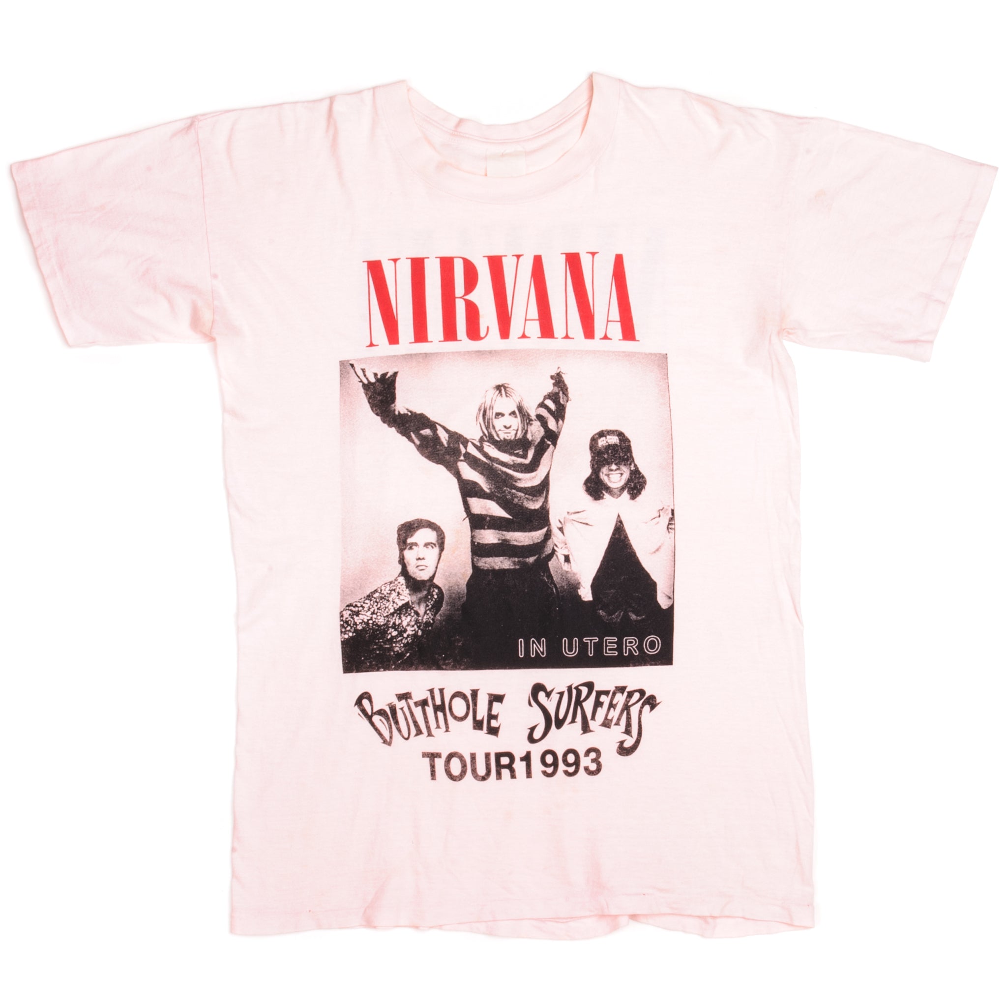 VINTAGE NIRVANA AND BUTTHOLE SURFERS TOUR TEE SHIRT 1993 SIZE LARGE