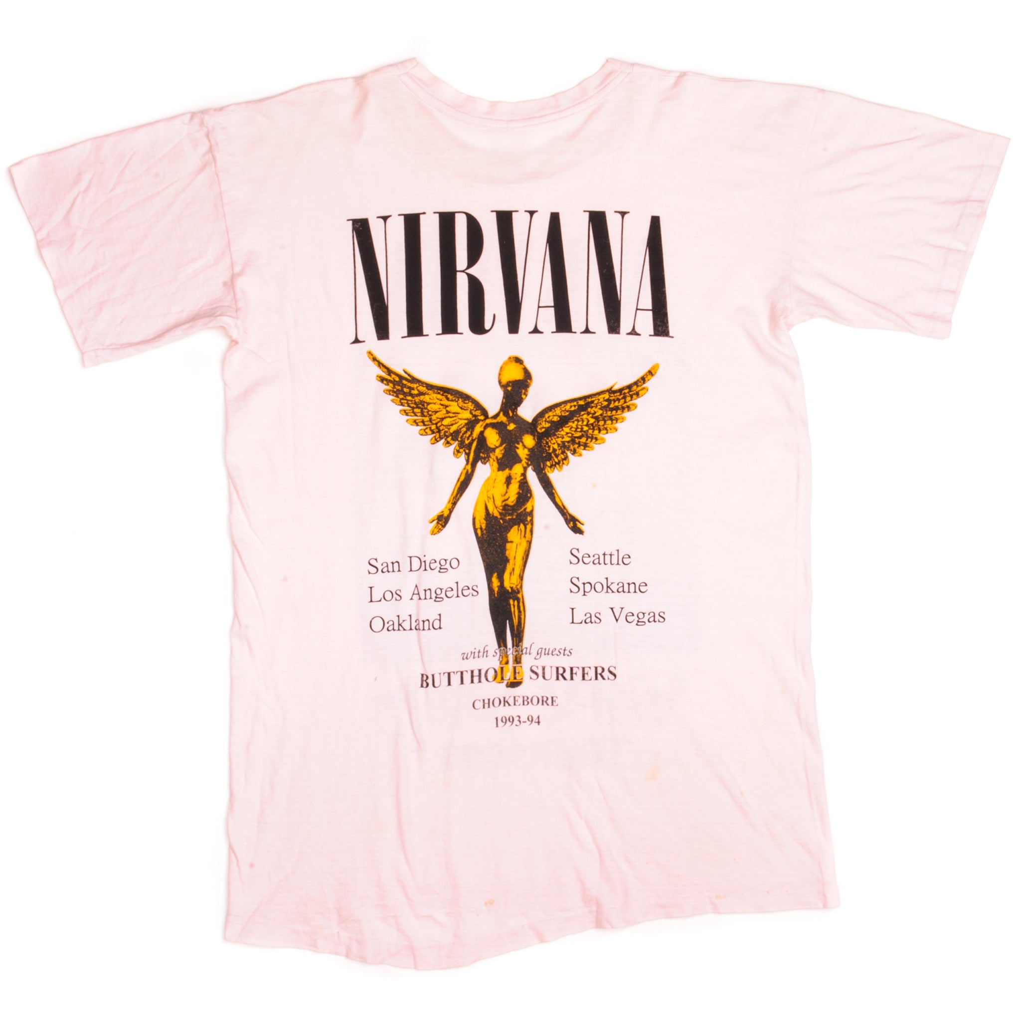 VINTAGE NIRVANA AND BUTTHOLE SURFERS TOUR TEE SHIRT 1993 SIZE LARGE