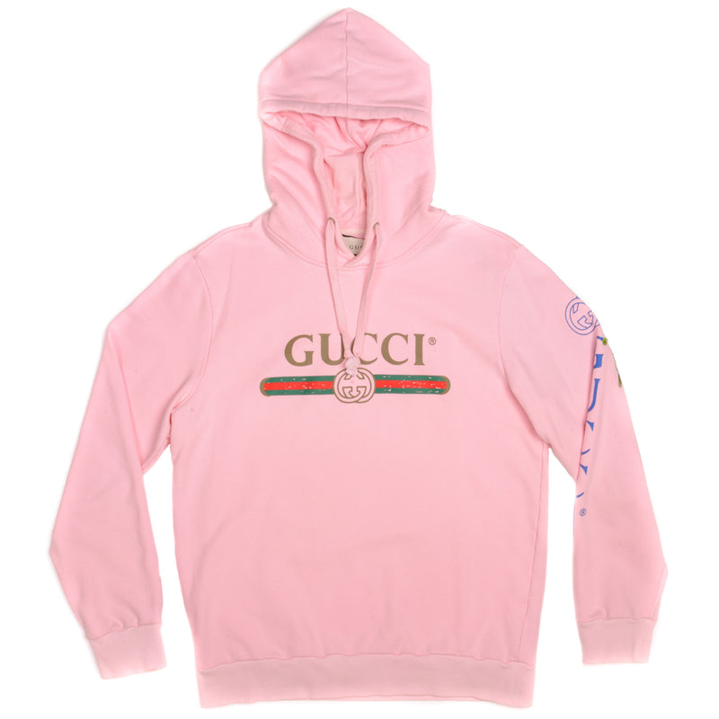 Vintage Pink Gucci Hoodie 2000s Size 2XLarge Made In Italy.