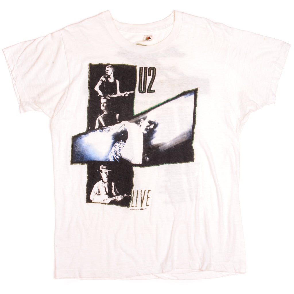 VINTAGE U2 LIVE TEE SHIRT 1987 SIZE LARGE MADE IN USA – Vintage rare usa