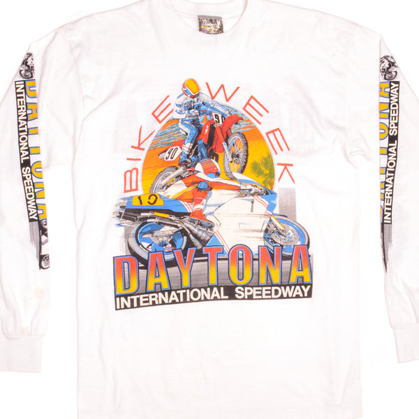 VINTAGE DAYTONA BIKE WEEK LONG SLEEVES TEE SHIRT 1990s SIZE MEDIUM