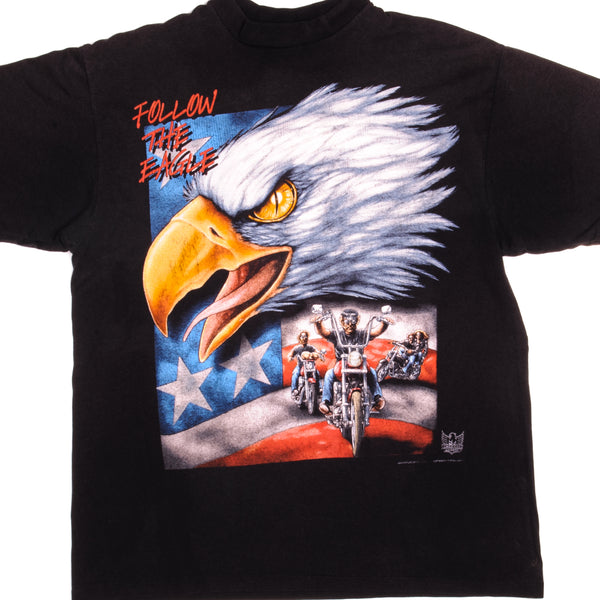 vintage 3d emblem american biker follow the eagle tee shirt 1998 xl