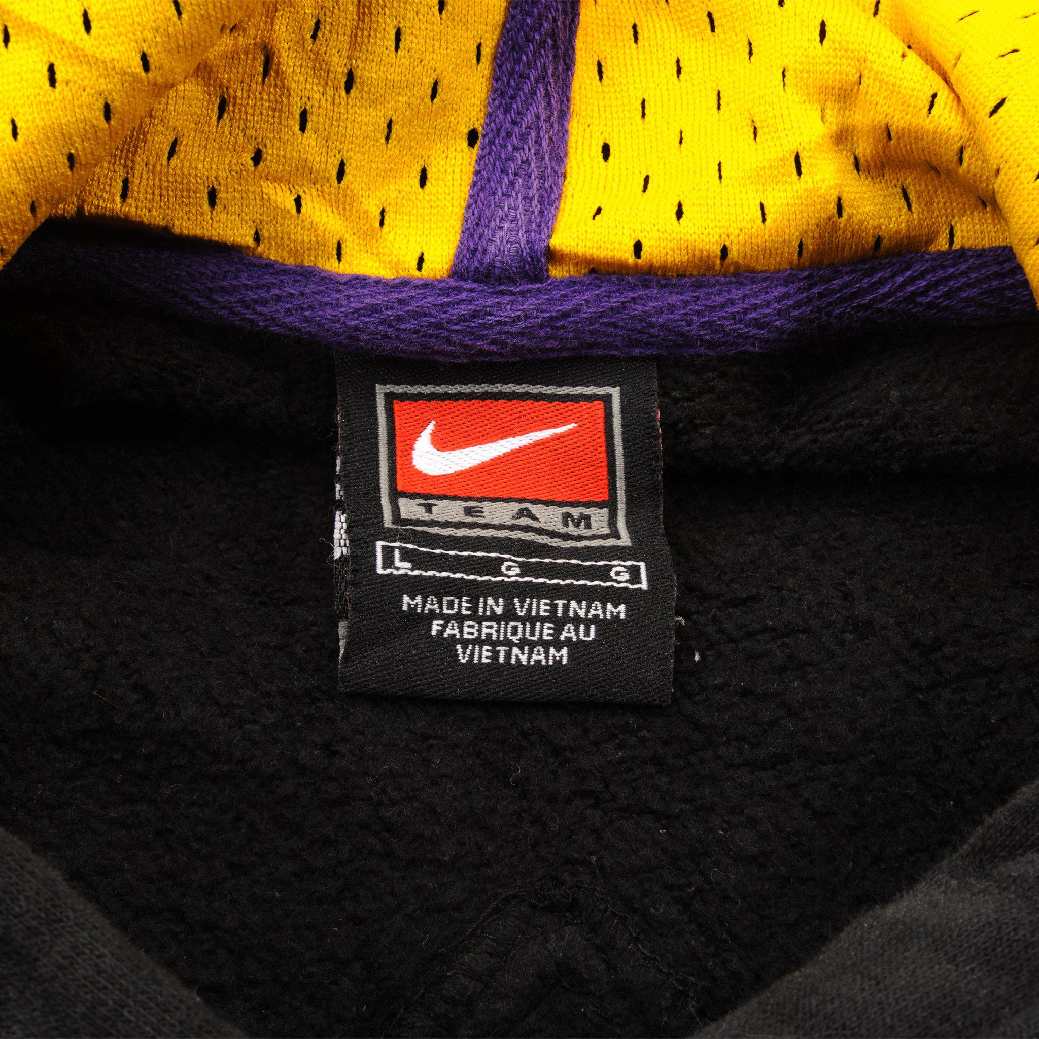 Vintage Nike Los Angeles Lakers Embroidered Swoosh Hoodie Purple & Gold  *READ