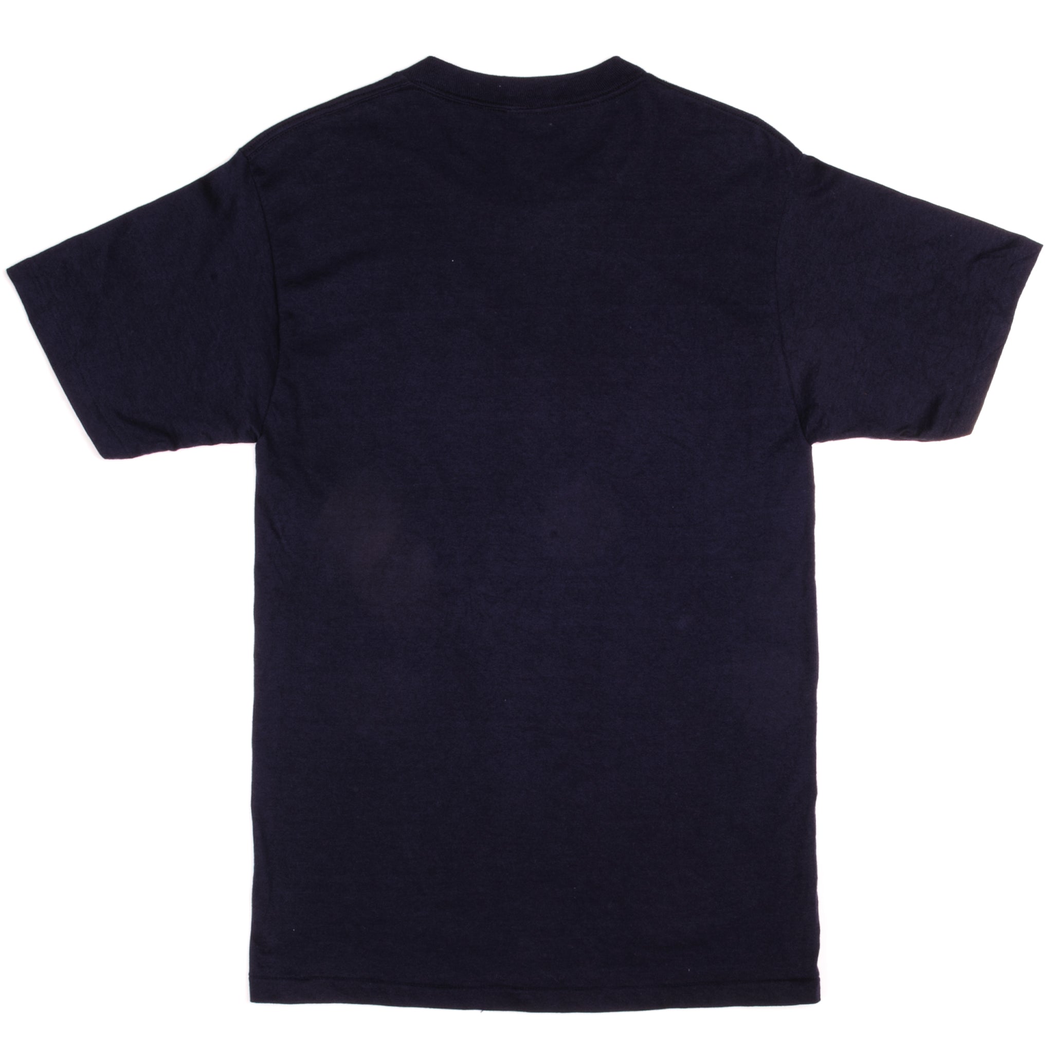 Vintage 90's L.A. ANGELS Big Center Logo MLB Dark Blue Color Crew Neck T- Shirt with Buttons Adult Medium Size - BIDSTITCH