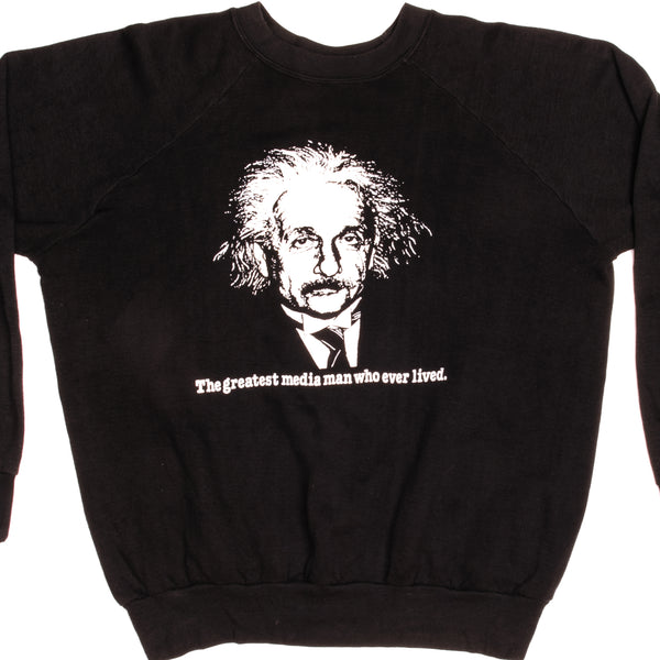 Vintage Albert Einstein E=MC2 The greatest media man who ever lived Sweatshirt Size XLarge Made In USA.