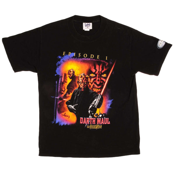 Vintage Star Wars Episode 1 The Phantom Menace Darth Maul The Darkside Lee Sport Tee Shirt 1990's Size Large.