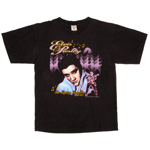 Vintage Elvis Presley The Legacy Lives On  Alore Tee Shirt 1996 Size XL Made In USA with single stitch sleeves.