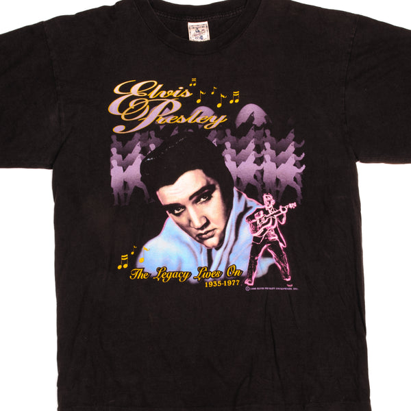 Vintage Elvis Presley The Legacy Lives On  Alore Tee Shirt 1996 Size XL Made In USA with single stitch sleeves.