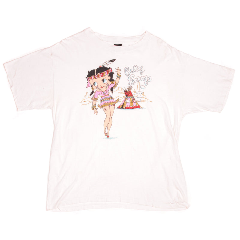 Vintage Betty Boop Diamond Dust Tee Shirt 1990 Size XLarge Made in USA with single stitch sleeves.