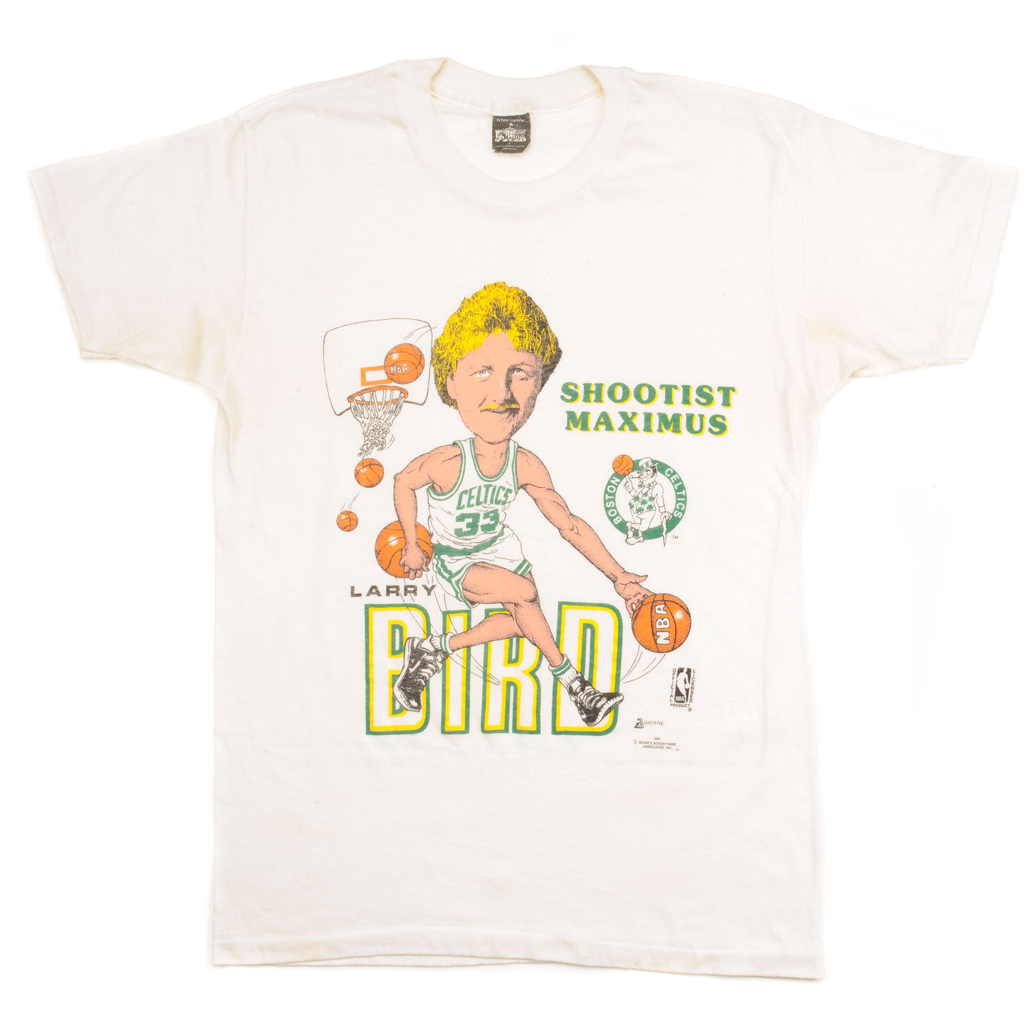 Larry Bird Retro Basketball Cartoon T Shirt T - Shirt