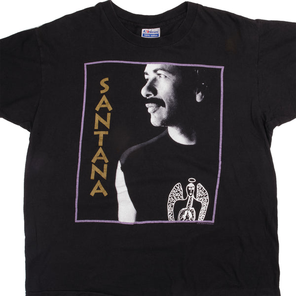 Vintage Santana Tour 1990 Tee Shirt Size L With Single Stitch Sleeves. Made In Usa