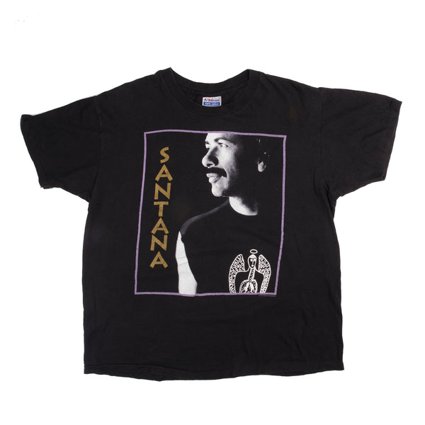 Vintage Santana Tour 1990 Tee Shirt Size L With Single Stitch Sleeves. Made In Usa