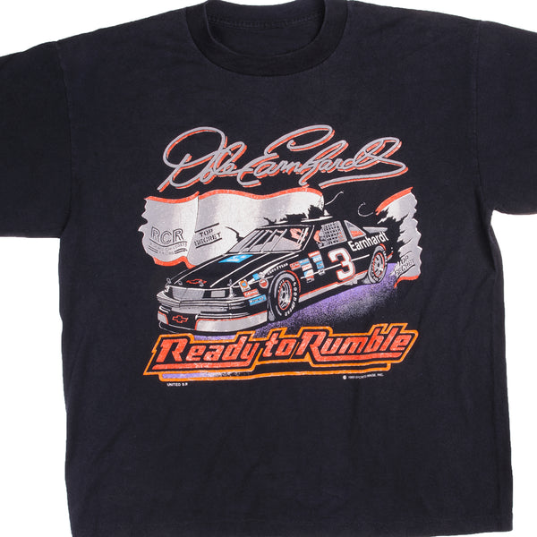 CAMISETA VINTAGE DE NASCAR DE DALE EARNHARDT READY TO RUMBLE 1989, TALLA MEDIANA, FABRICADA EN EE. UU.