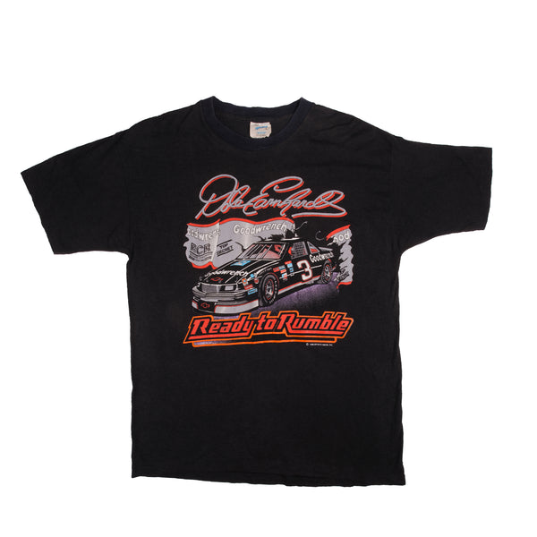 Vintage Nascar Dale Earnhardt Ready To Rumble Tee Shirt 1989 Size L With Single Stitch Sleeves.