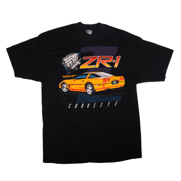 Vintage Nascar Corvette ZR-1 The World Fastest Production Car T-Shirt 1991 Size XLarge With Single Stitch Sleeves. Made In USA